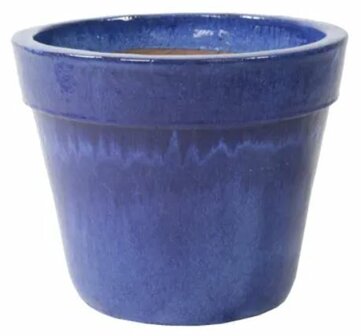 GLAZED BASIC POT FALLING BLUE MIDDEN D27H20