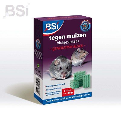 BSI TEGEN MUIZEN MUIZENBLOCK 5X20 GRAM