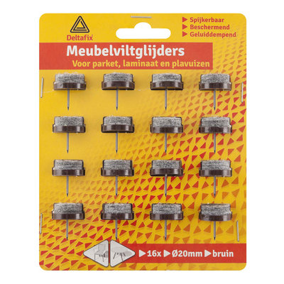 MEUBELVILTGL. NAGEL 20 MM   BRUIN