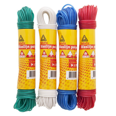 WASLIJN POLYESTER 20 M  3.2MM ASSORTI