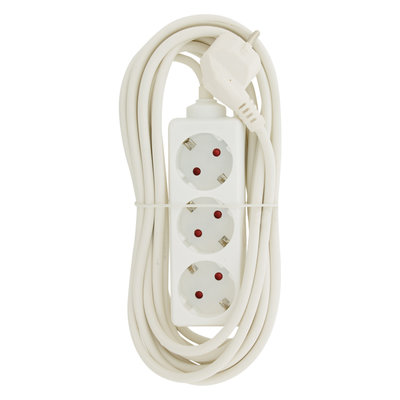 STEKKERDOOS 3V 3X1.0MM 5M WIT