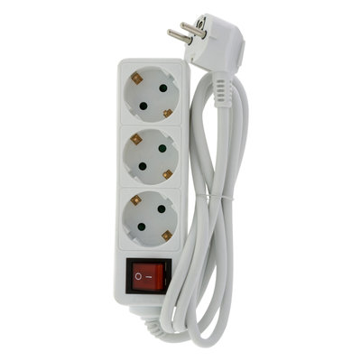 STEKKERDOOS 3V RA MET SCHAK.3X1,5MM  1,5M