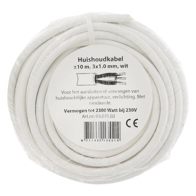 HUISHOUDSNOER VMVL 3x1.0MM 10M WIT