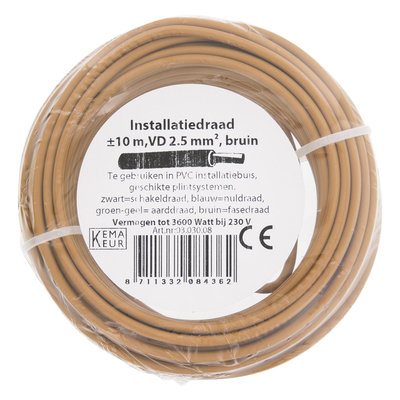 INSTALLATIEDRAAD VD 2.5 BRUIN 10M