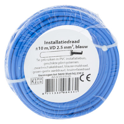 INSTALLATIEDRAAD VD 2.5 BLAUW 10M