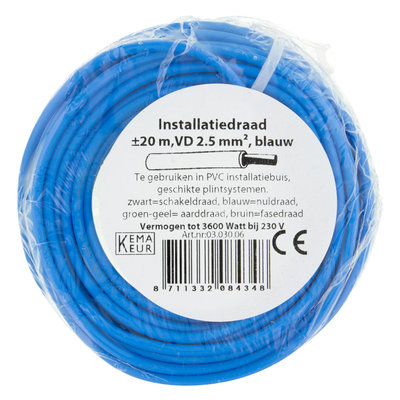 INSTALLATIEDRAAD VD 2.5 BLAUW 20M