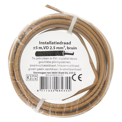INSTALLATIEDRAAD VD 2,5 BRUIN 5M