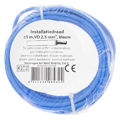 INSTALLATIEDRAAD VD 2,5 BLAUW 5M