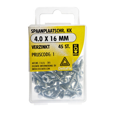 SPAANPLAATSCHR. KK 4.0 16 MM  VERZINKT