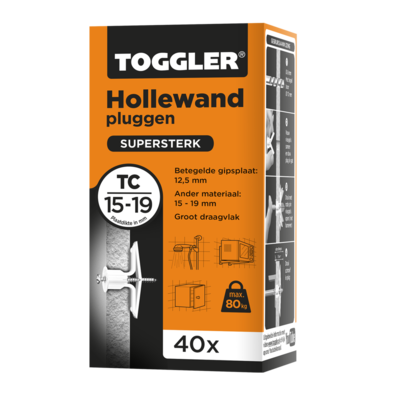 TOGGLER HOLLEWAND PLUG TC 40 STUKS