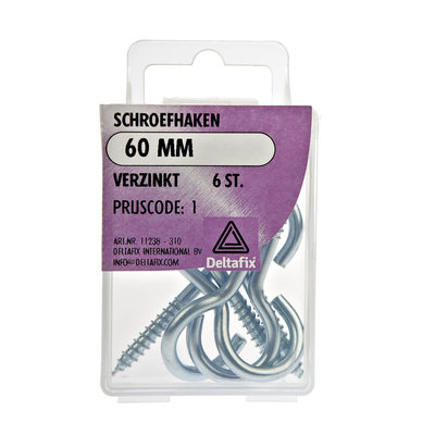 SCHROEFHAKEN 60 MM   VERZINKT