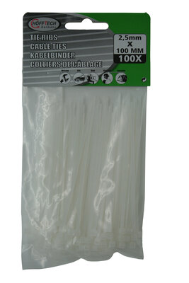 TIE RIBS 2.5 X 100 MM / 100 DLG WIT