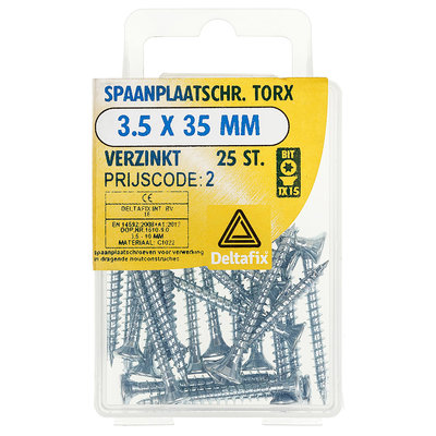 SPAANPLAATSCHR. TORX 3.5 35 MM  VERZ.