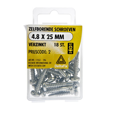 ZELFBORENDE SCHROEVEN 4.8 25 MM  VERZINKT