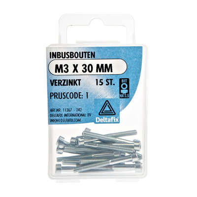 INBUSBOUTEN M3 30 MM  VERZINKT