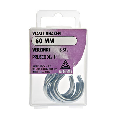 WASLIJNHAKEN 60 MM   VERZINKT