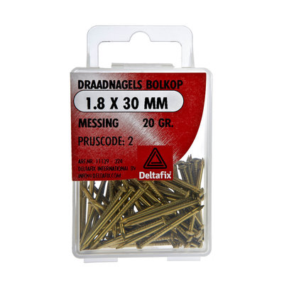 DRAADNAGELS BOLKOP 1.8 30 MM  MESSING