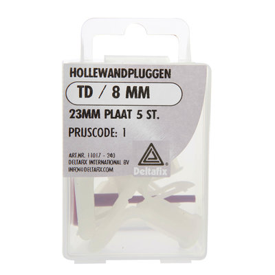 HOLLEWANDPLUGGEN TD / 8 MM  23MM PLAAT