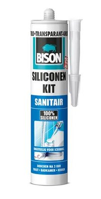BISON SILICONENKIT SANITAIR TRANSP. GRIJS 310ML