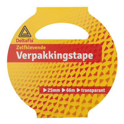 VERPAKKINGSTAPE IN HULS 66 M 25 MM TRANSP.