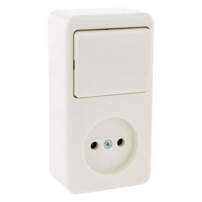 BERKER OPBOUW COMBI STOPC EN SCHAKEL  RA WIT