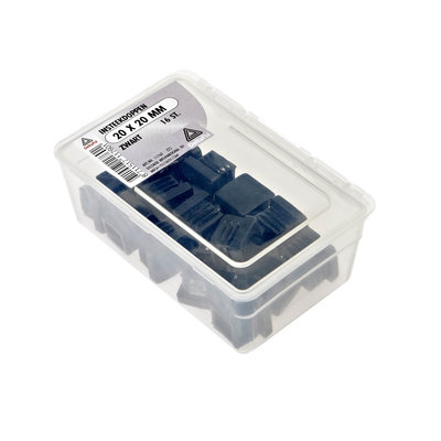 INSTEEKDOPPEN VIERKANT 20 20 MM  ZWART 8 ST