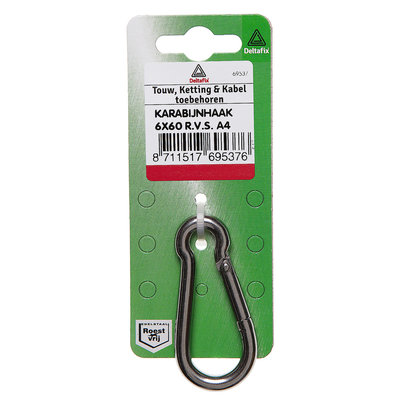 KARABIJNHAAK 80 MM  8 MM R.V.S. A4