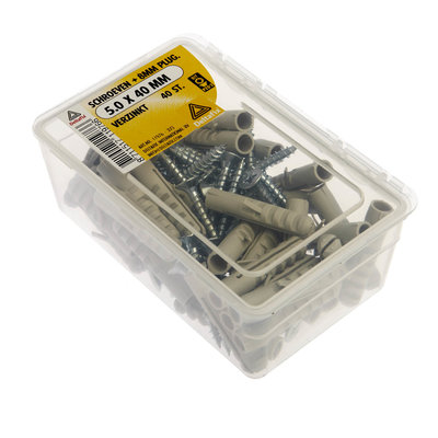 SCHROEVEN + 8MM PLUG. 5.0 40 MM  VERZINKT