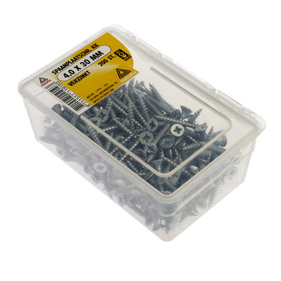 SPAANPLAATSCHR. KK 4.0 30 MM  VERZINKT