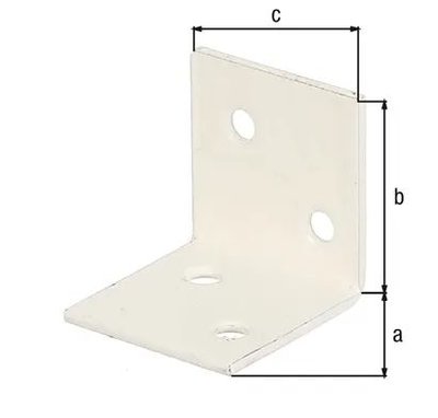 BREDE HOEK  WIT 40x40x40MM