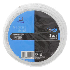 QL UTP KABEL CAT6 AWG26 2RJ45 20M WIT